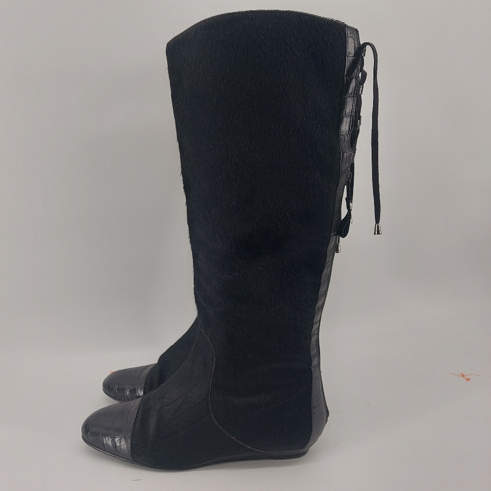 Migliorini Italian haircalf leather boots Black Size 10